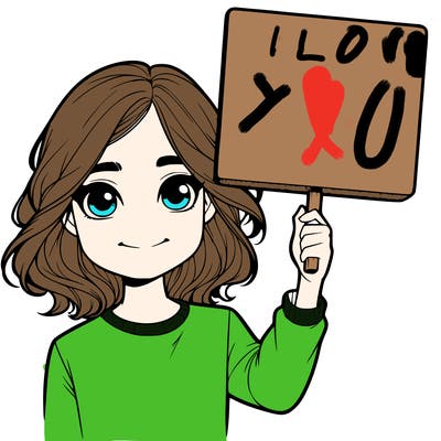 realistic girl holding up a sign