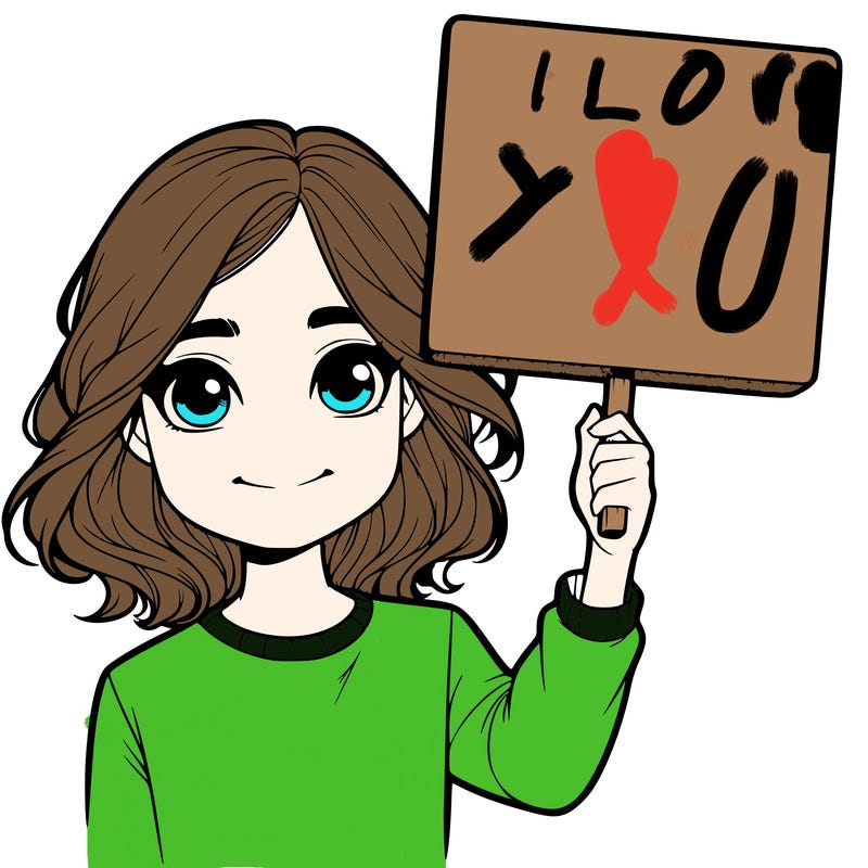 realistic girl holding up a sign