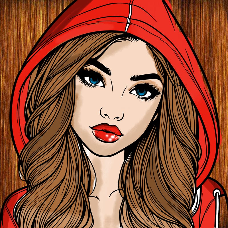 realistic beautiful girl with a hood on