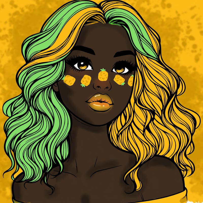 realistic girl with wavy hair and lips