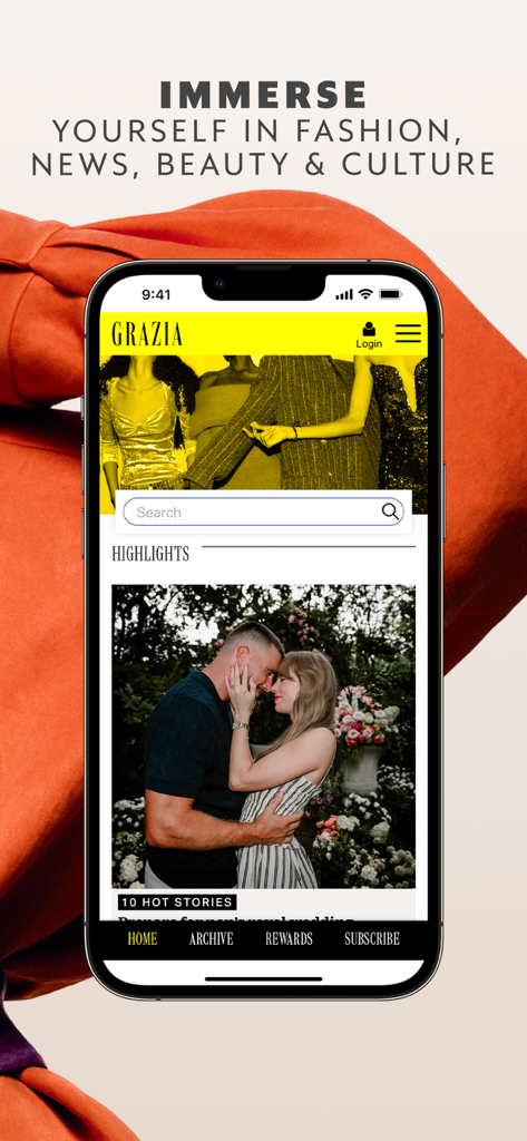 Grazia: Fashion, Beauty & News - Grazia app home screen showing fashion and beauty news highlights