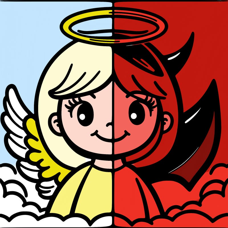 angel and devil face