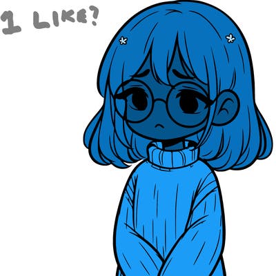 sad girl with glasses in a sweater