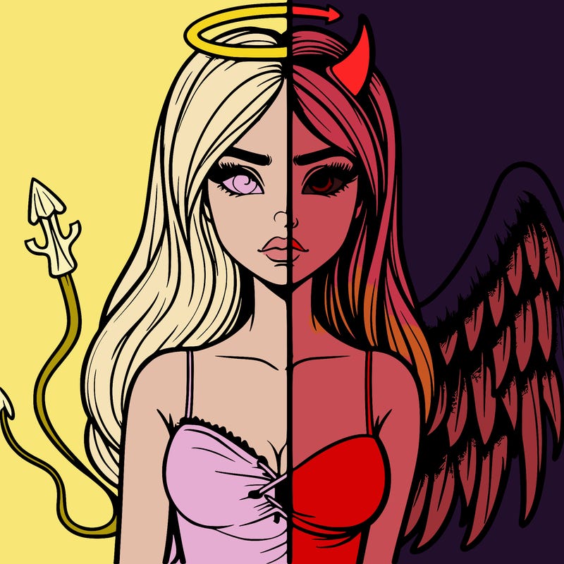 devil vs angel realistic girl
