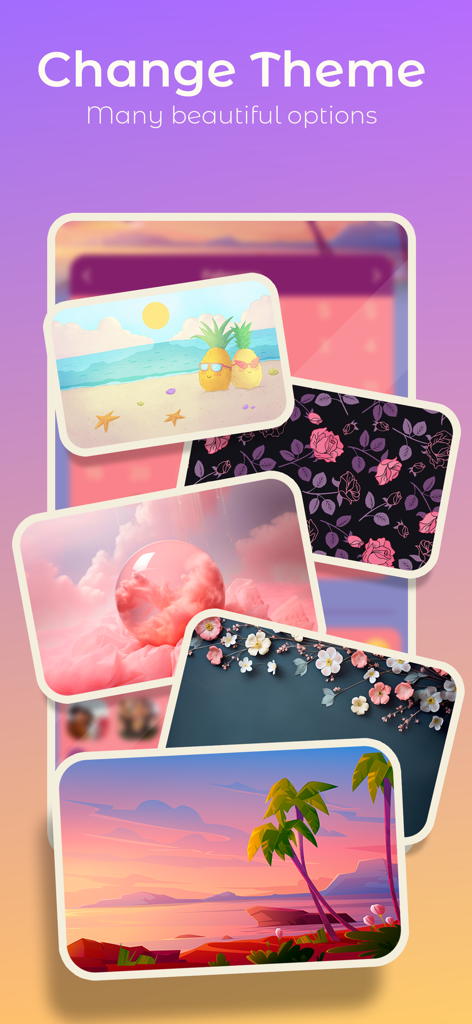 Girl Private Diary With Lock - A selection of beautiful and aesthetic theme options for personalizing the Girl Private Diary app