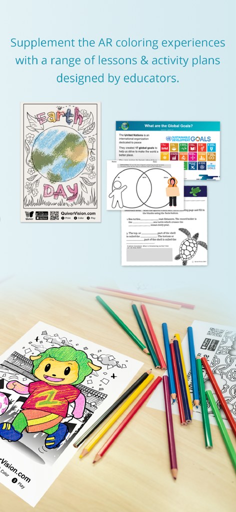 Quiver - 3D Coloring App - Aulas do aplicativo Quiver e folhas de atividades de colorir