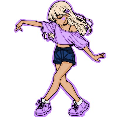 realistic girl danceing