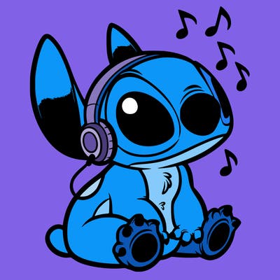 stitch listening to music