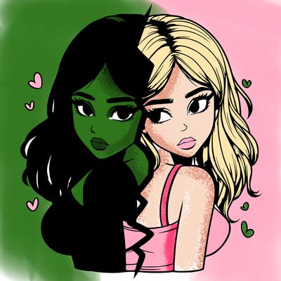 realistic girl split