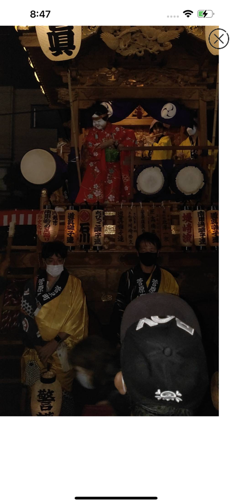 Brighten A Dark Photo PRO - A dark and underexposed photo of a traditional Japanese festival float at night.