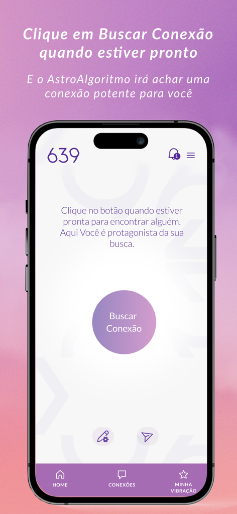 639App - AstroAlgorithmボタンが表示された接続検索画面を示す639Appインターフェース。