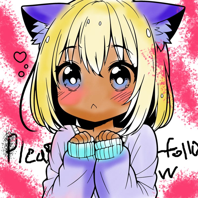 shy anime catgirl