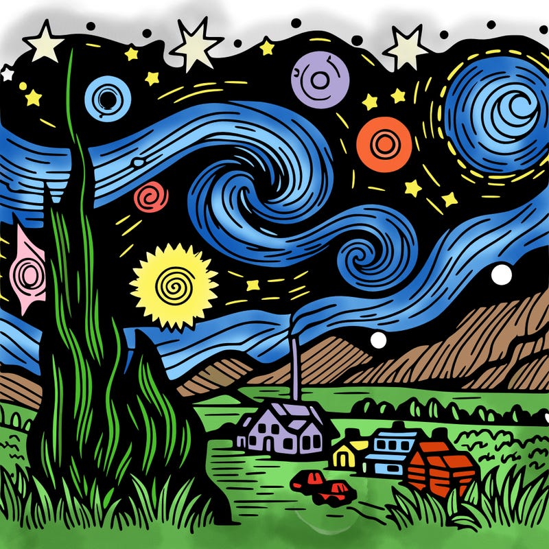 starry night van gogh realistic