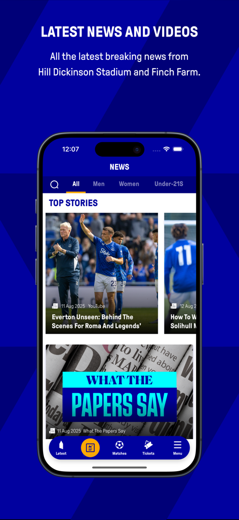 Everton - Official Everton app displaying the latest football news and video stories