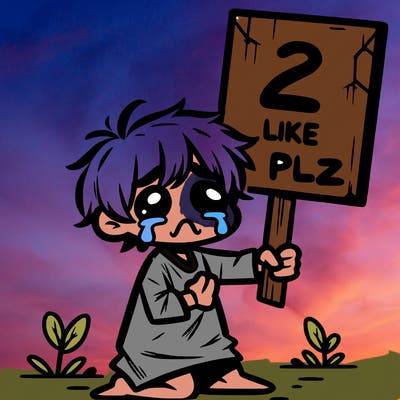 small poor toddler crying with sign that says 2 like plz