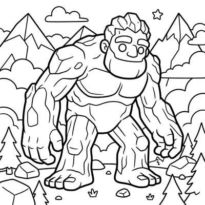Discover a world of colossal fun with this adorable Mountain Giant coloring page, specially designed for toddlers. Its thick lines and simple shapes are perfect for developing fine motor skills and encouraging early creativity in young artists.