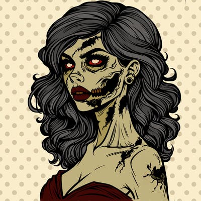 beautiful zombie woman realistic