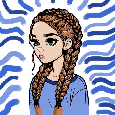 realistic girl with braids