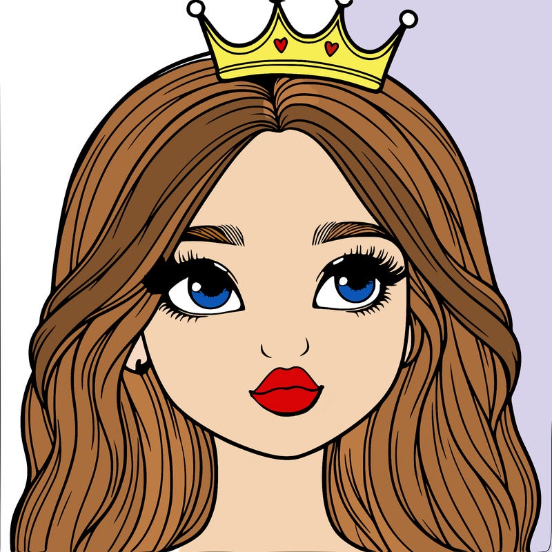 a realistic girl with a crown on