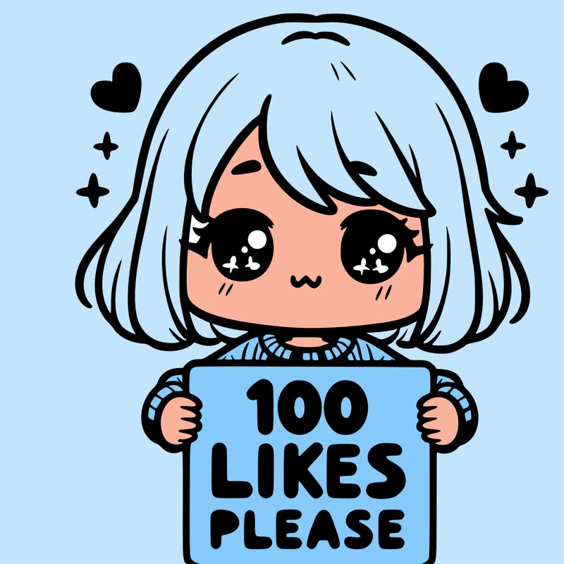 cute girl holding a sign saying 100 likes please