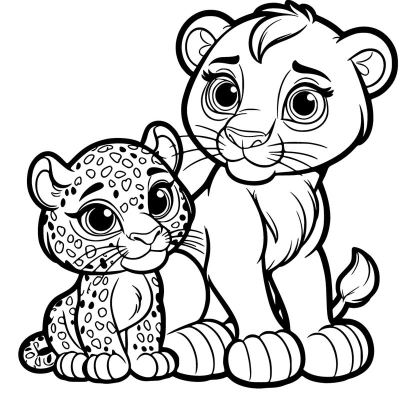 female jaguar and lion