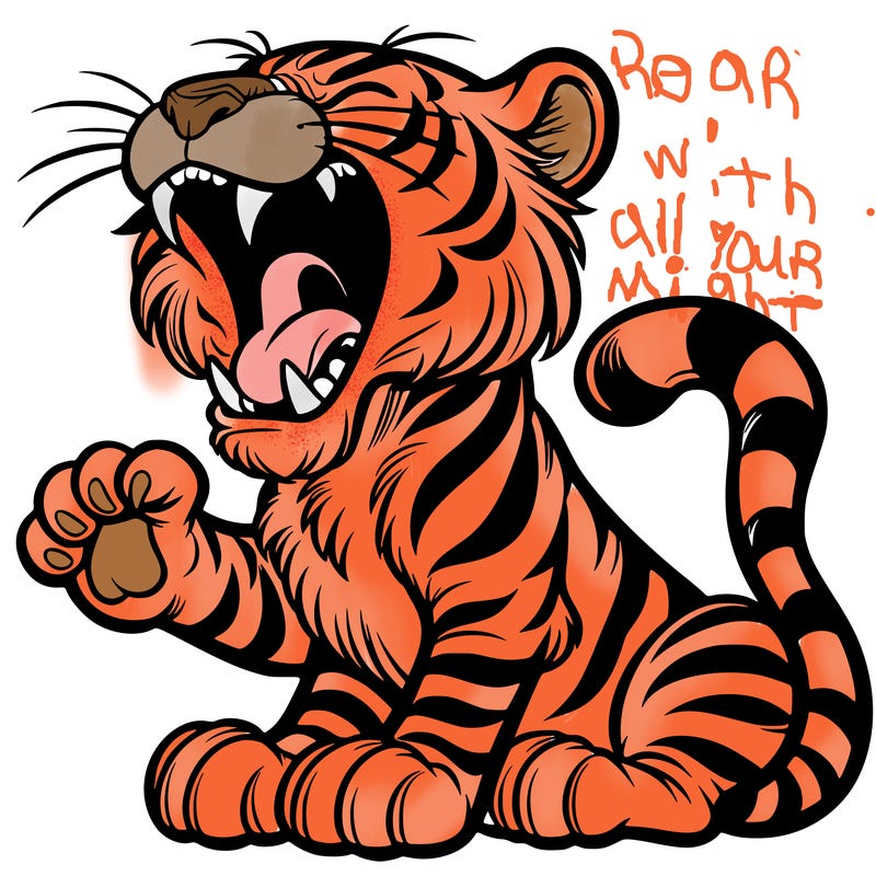 tiger roaring
