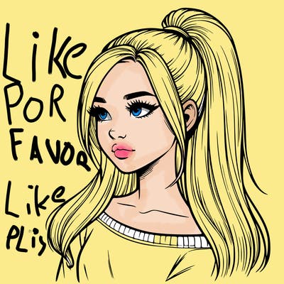 realistic girl with a high ponytail