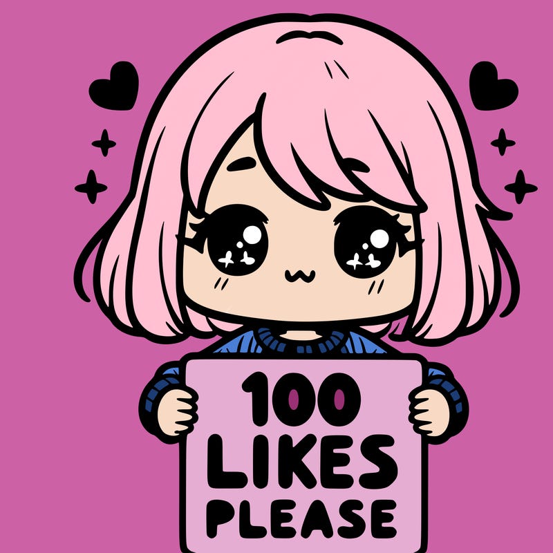 cute girl holding a sign saying 100 likes please
