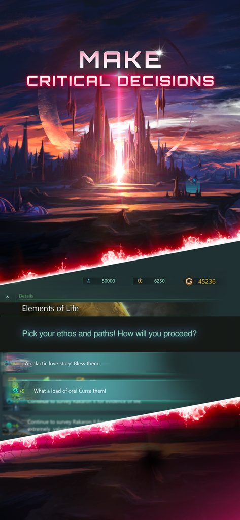 Stellaris: Galaxy Command - Stellaris Galaxy Command screenshot showing in-game decision making event with futuristic city landscape