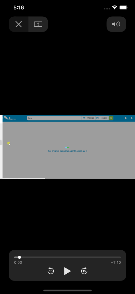 Interfaccia dell'app VoloPress che mostra la dashboard per la ricerca e il monitoraggio di fonti mediatiche professionali
