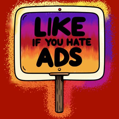 a sign that says like if you hate ads