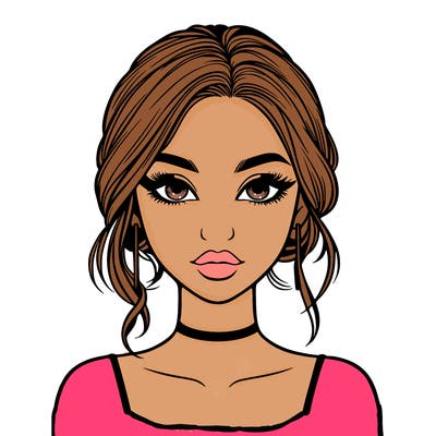 realistic girl with makeup on