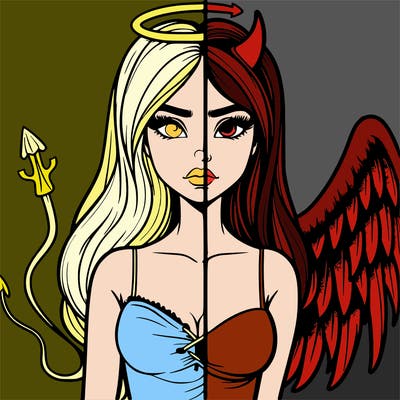 devil vs angel realistic girl