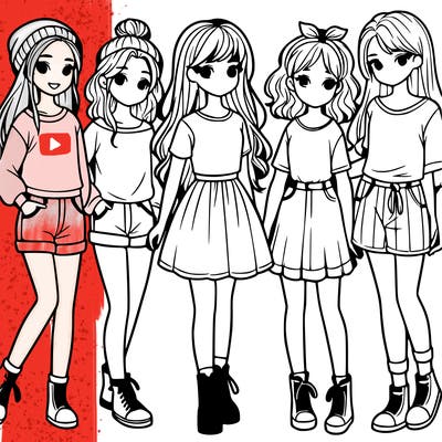 a group of five girls