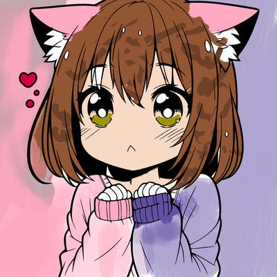 shy anime catgirl
