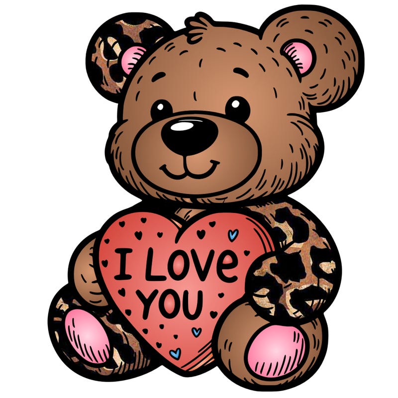 teddy bear holding an i love you heart
