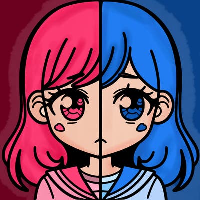 a split of a girl