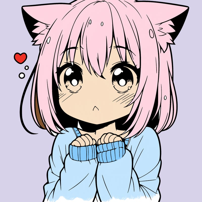 shy anime catgirl