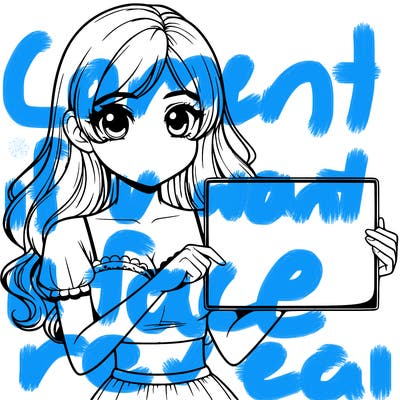 realistic pretty girl holding blank sign