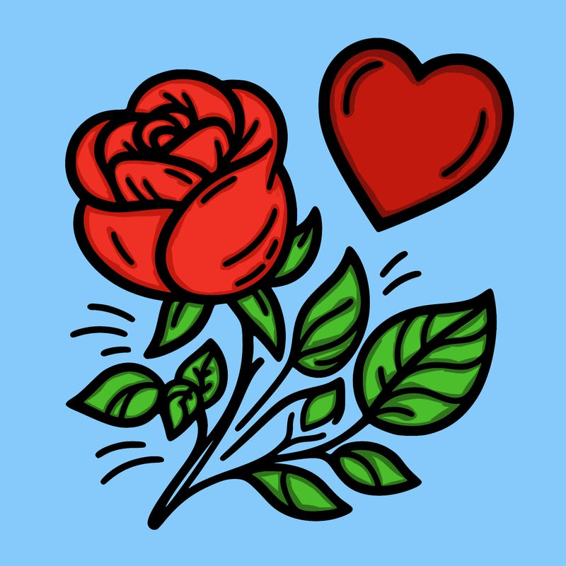 rose and heart