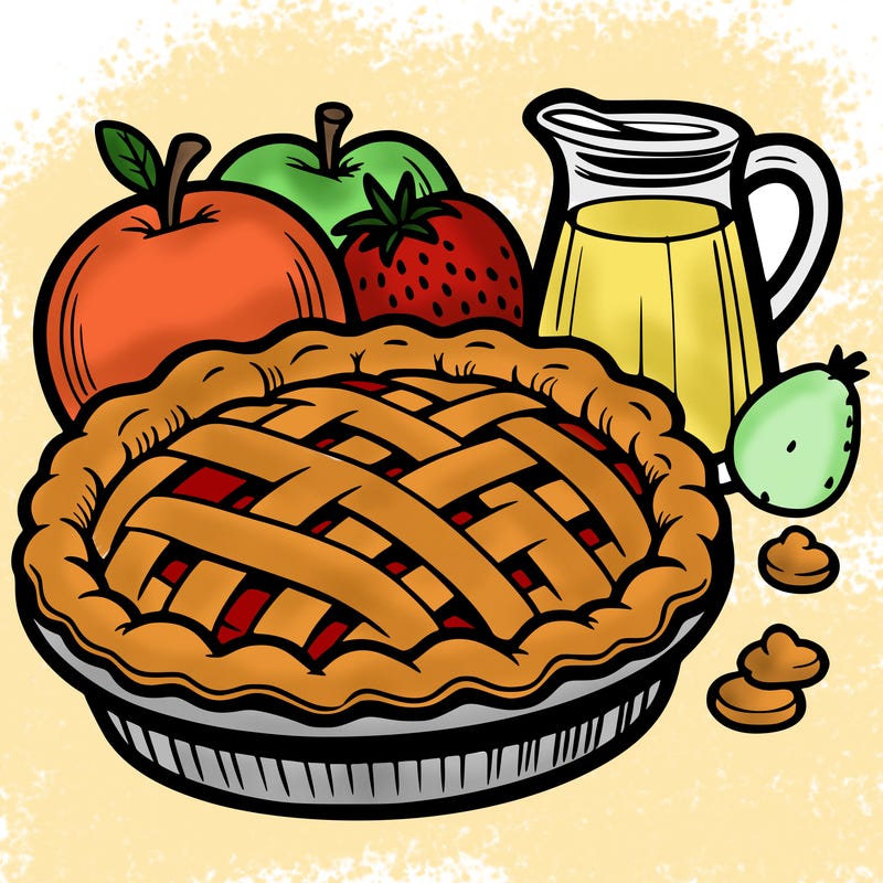 a pie of food