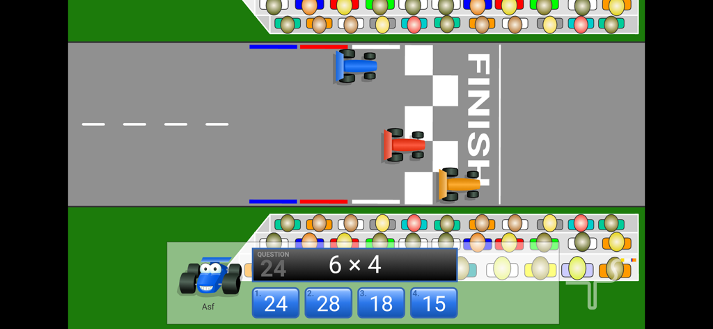 Arcademics - Multiplayer grand prix multiplication racing game in Arcademics app.