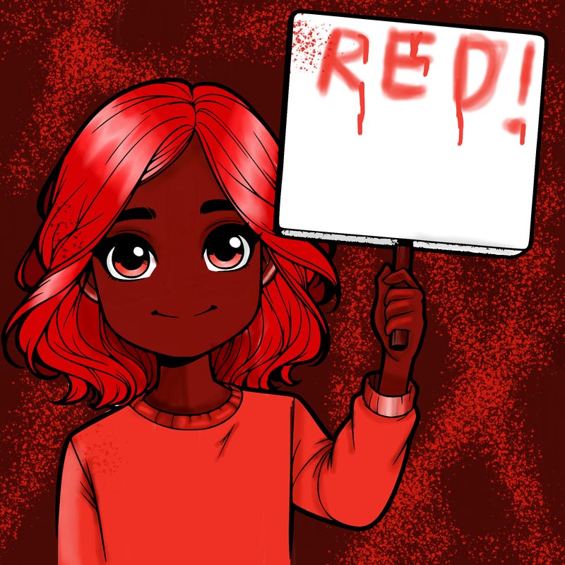 realistic girl holding up a sign