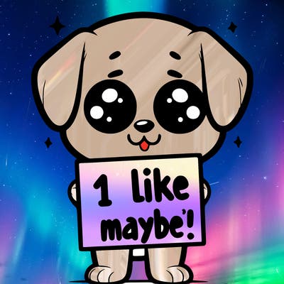 cute dog holding sine that says 1 like maybe?