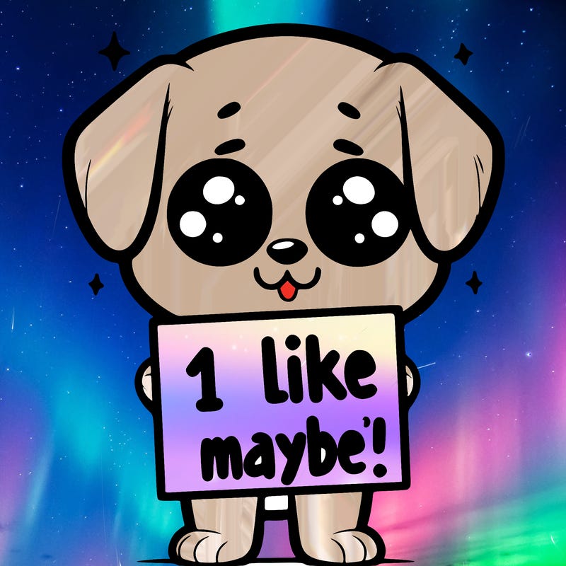cute dog holding sine that says 1 like maybe?
