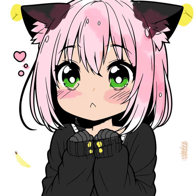 shy anime catgirl