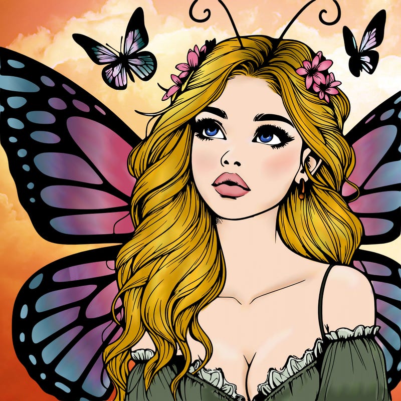butterfly fairy realistic girl