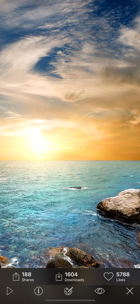 Kappboom - Cool Wallpapers - A beautiful sunset over the ocean nature wallpaper in the Kappboom app