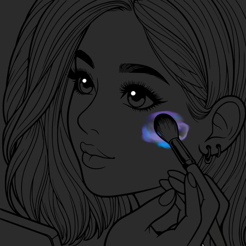 a realistic girl doing her makeup