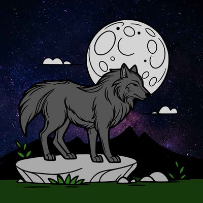 wolf moonlight